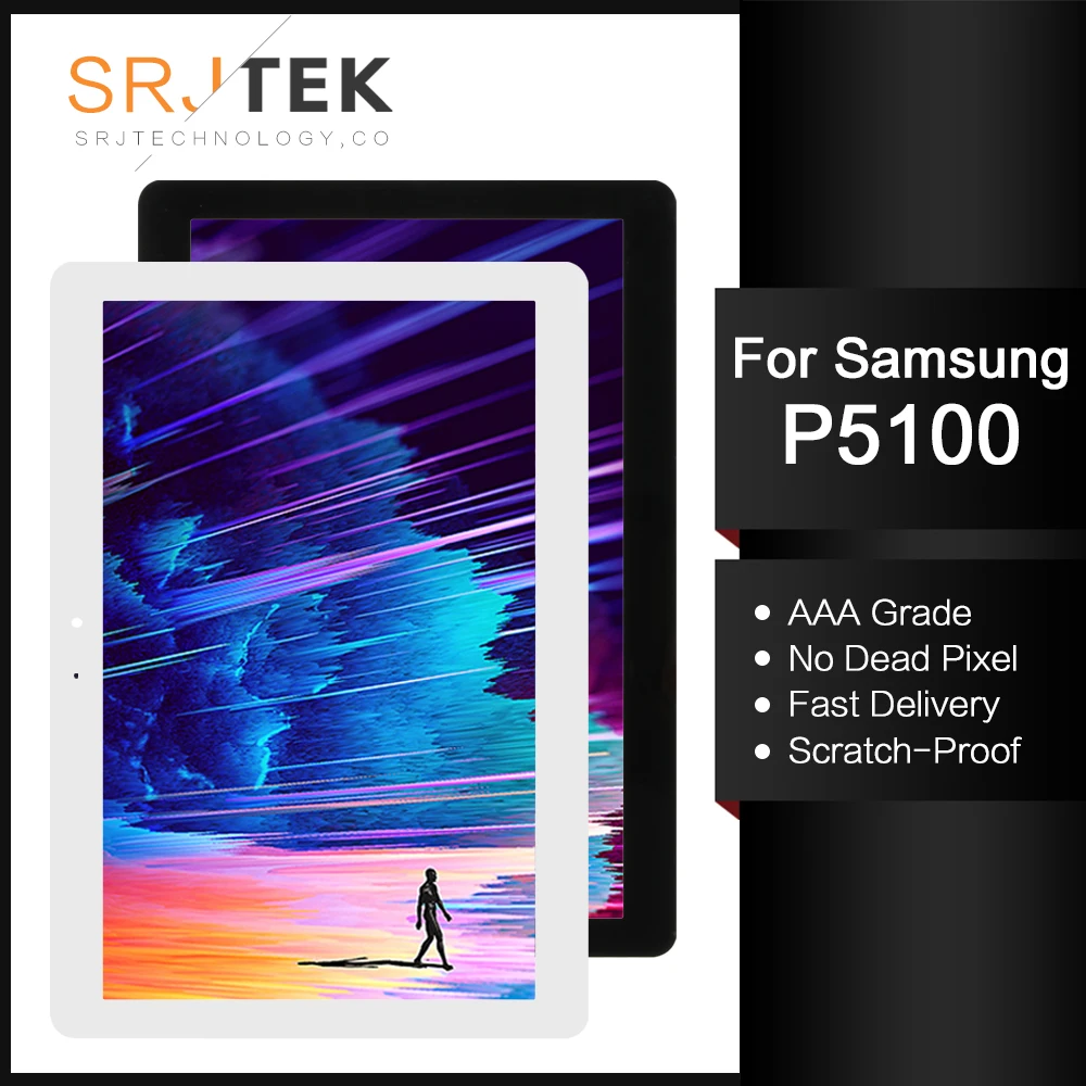

Srjtek 10.1'' For Samsung Galaxy Tab 2 P5100 P5110 SM-P5100 SM-P5110 LCD Display Matrix Touch Screen Assembly with Frame Parts