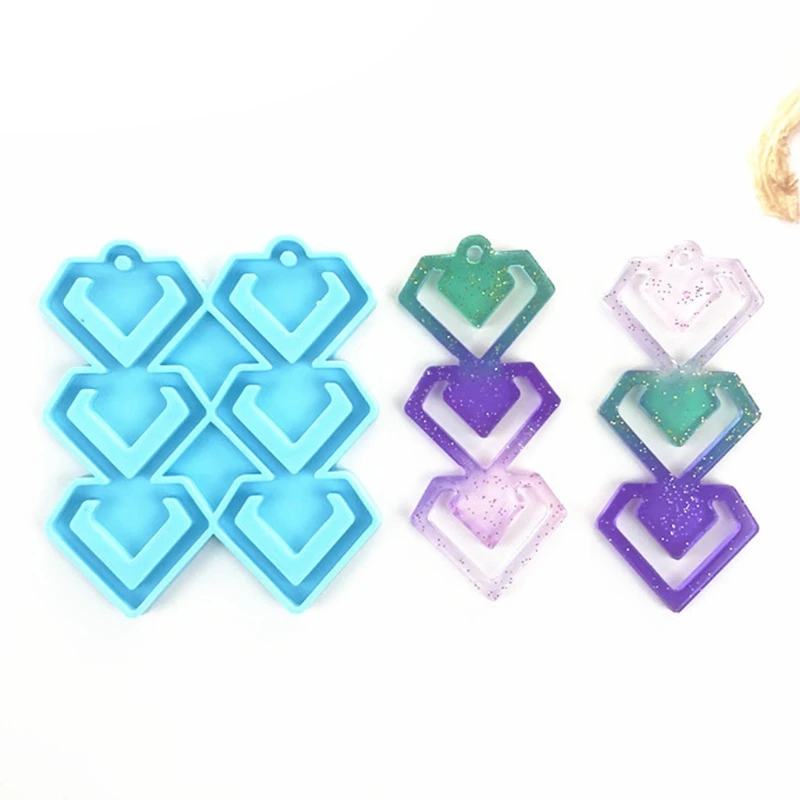 

DIY Earrings Pendant Keychain Epoxy Resin Mold Keyring Casting Silicone Mould