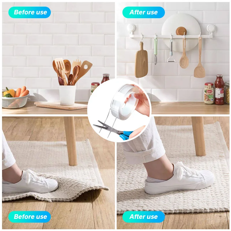 Двухсторонняя нано-волшебная лента прозрачная клейкая нано-наклейка бесследный