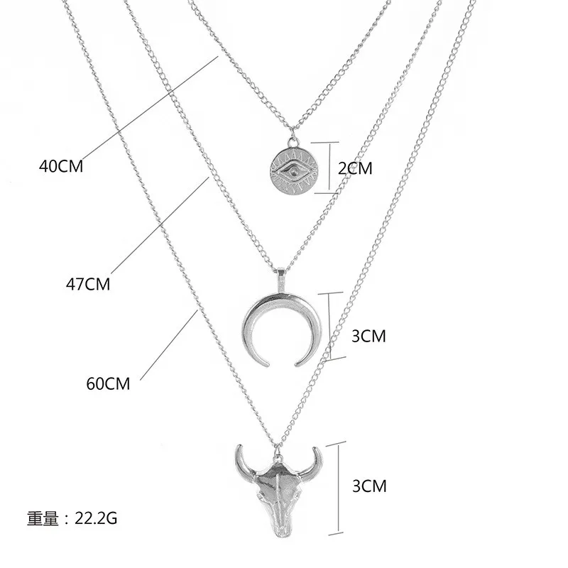 Многослойное ожерелье с искусственным глазом и головой быка для женщин девушек