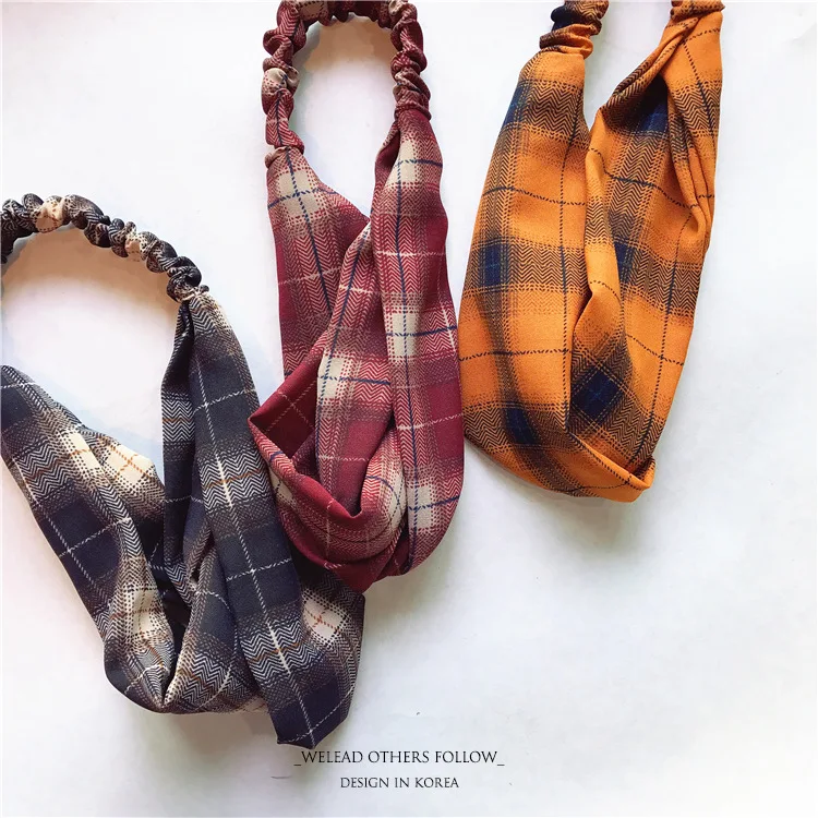 

2018 новая Оригинальная Мода ретро желтая латтическая весна осень узкая темпераментная повязка для волос свежая ткань художественная повязк...