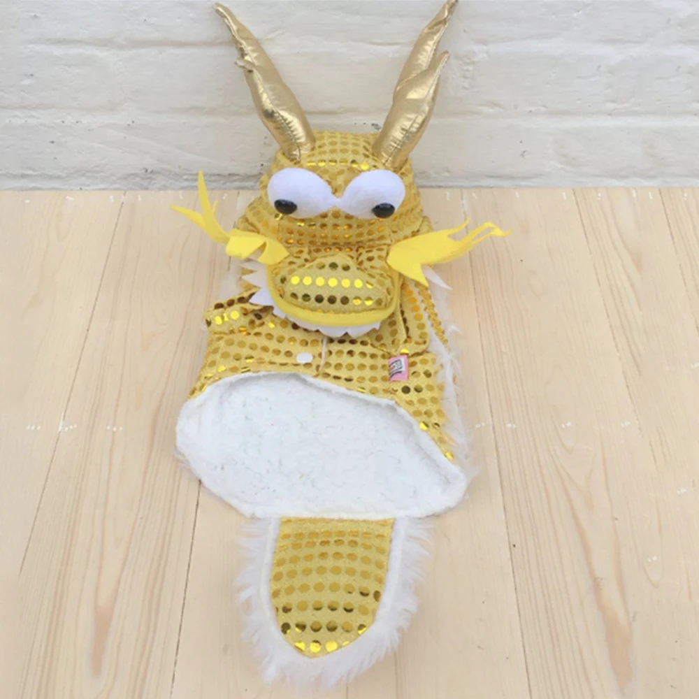 Забавная Одежда для собак 2020 новогодний костюм питомцев китайский с блестками