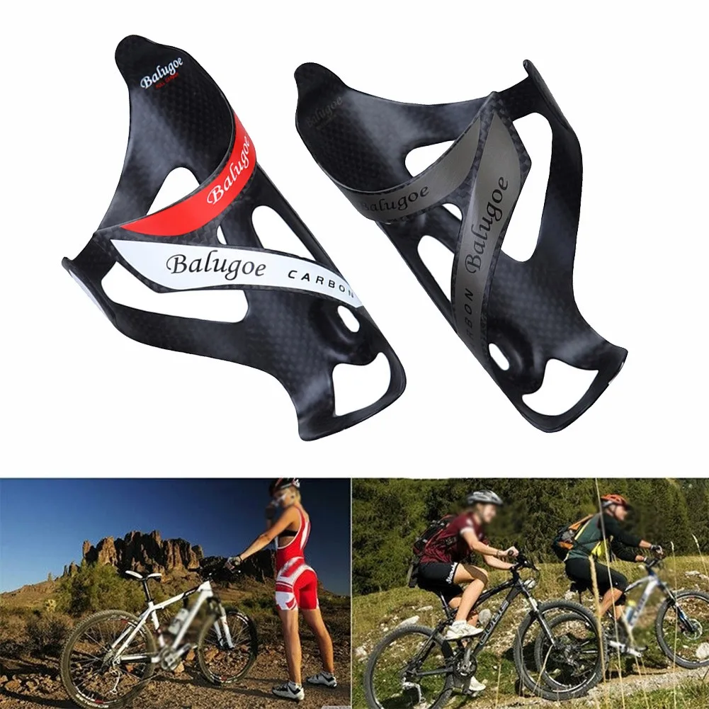 

BALUGOE Carbon Bicycle Water Bottle Cage MTB Road Bike Drink Cup Holder Rack Water Bottle Holder With Stainless Steel Bolts