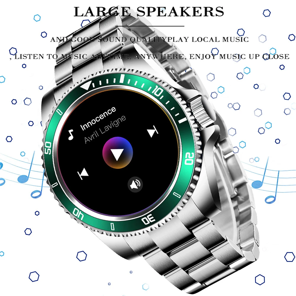 lige bluetooth call smart watch men supports tft card music player for android ios new luxury steel belt sports smartwatch women free global shipping