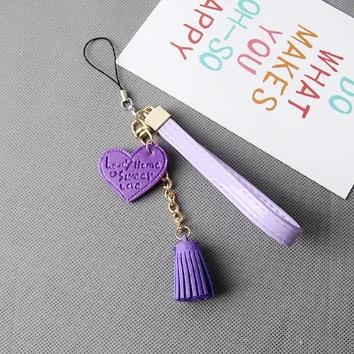 Кожаный брелок для ключей Mini love модные креативные брелоки конфетных цветов с
