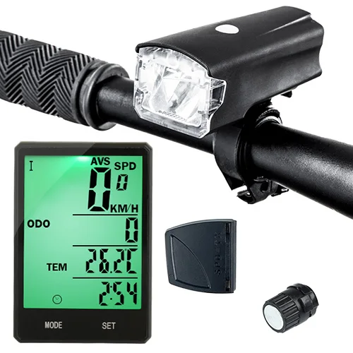 INBIKE 2.8 ''большой Экран велосипедов компьютер Беспроводной велокомпьютер непромокаемые Спидометр пробега Велоспорт измеримым секундомер - Цвет: Wireless and Light