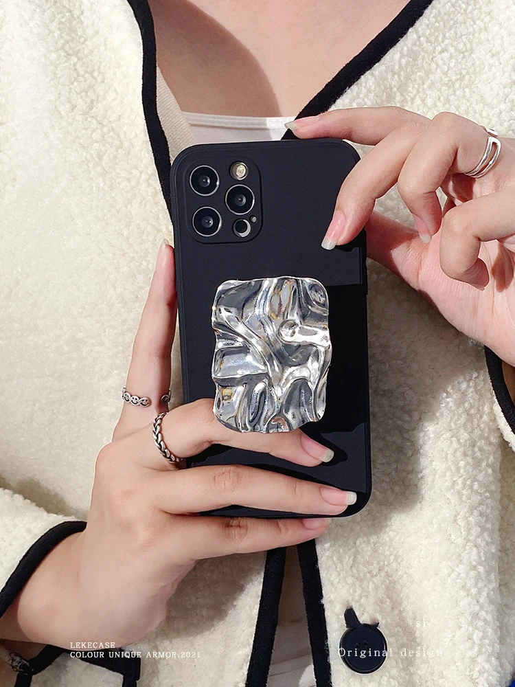 Корейский и японский роскошный 3D металлический волнистый мягкий чехол с