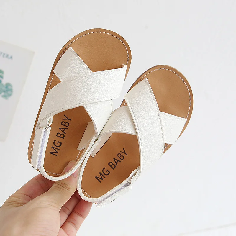 

Toddlers Boys Girls Sandals 2021 Summer Children's Beach Shoes Kids Fashion Sandals Cross-tied Anti-sliperry Soft Simple New Hot
