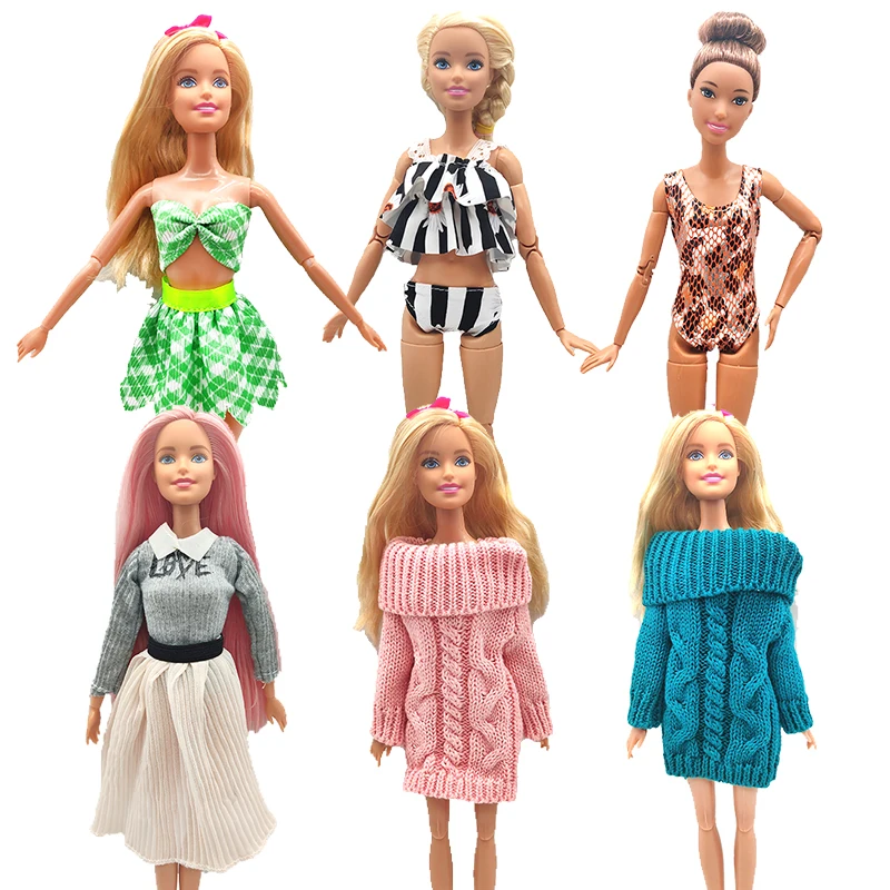

For 30cm Barbie Clothes Barbie Accesorios Fashion Swimwear Dress Sweater Doll Clothes Toys for Girls Boneca Family Play Set Toys