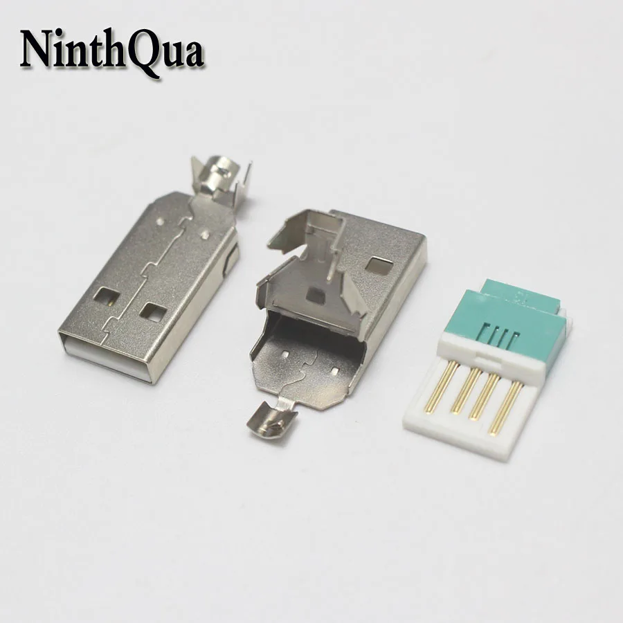 Штепсельная вилка 3 в 1 для сварки, синий разъем для зарядки, usb 2,0, для самостоятельной ремонтной линии передачи данных, с никелевым покрытием, 1 комплект