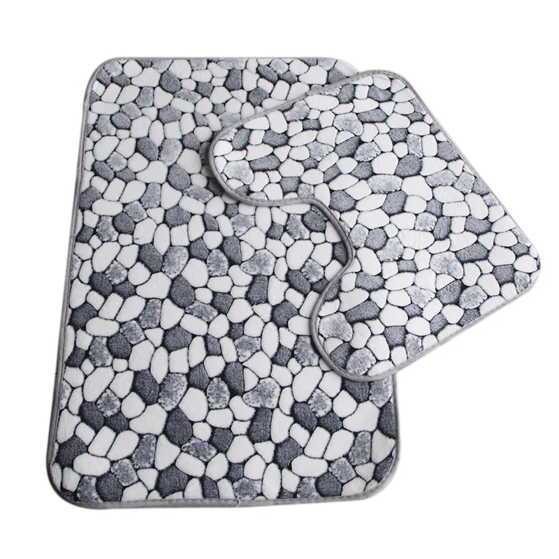 коврик в ванную Набор из 3 предметов для ванной комнаты Мраморная Нескользящая