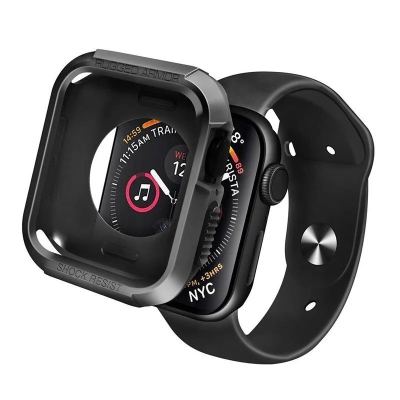 Прочный армированный резиновый чехол для Apple Watch 4, 3, 2, 1, 40 мм, 44 мм, защитный термополиуретановый защитный чехол для Iwatch 42 мм