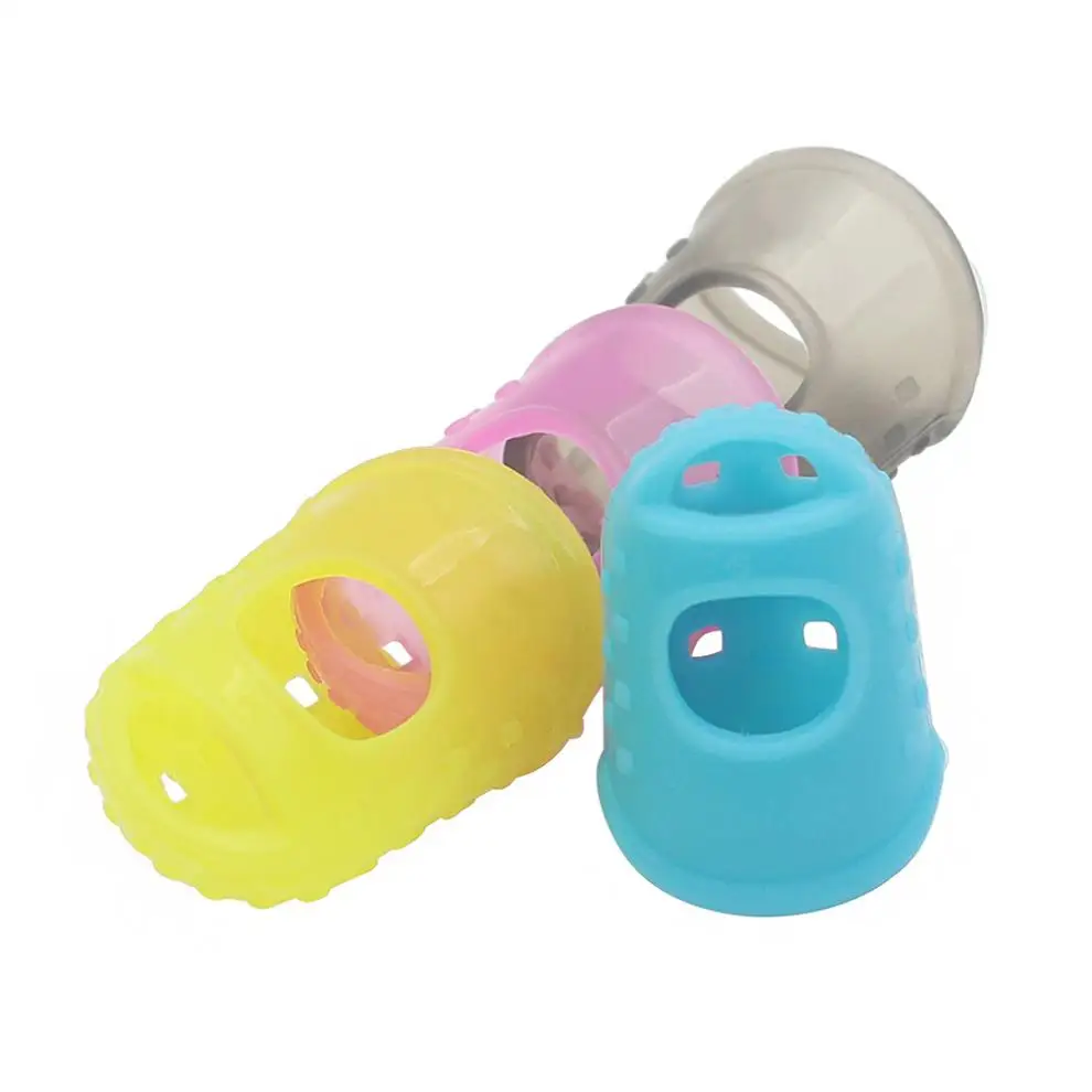 4pcs/lot Silicone Guitar Pick Fingertip Cover  Pressed String Finger Protector for Guitar Ukulele Banjo Mandolin