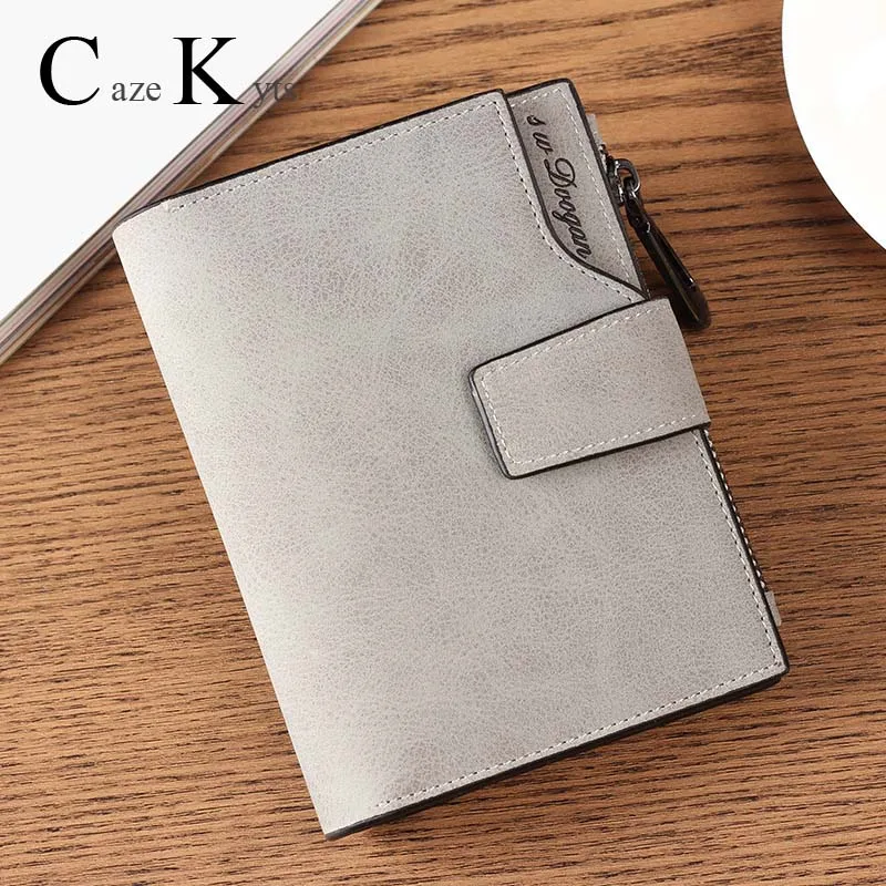 Новый женский короткий кошелек модный простой новый вместительный из воловьей