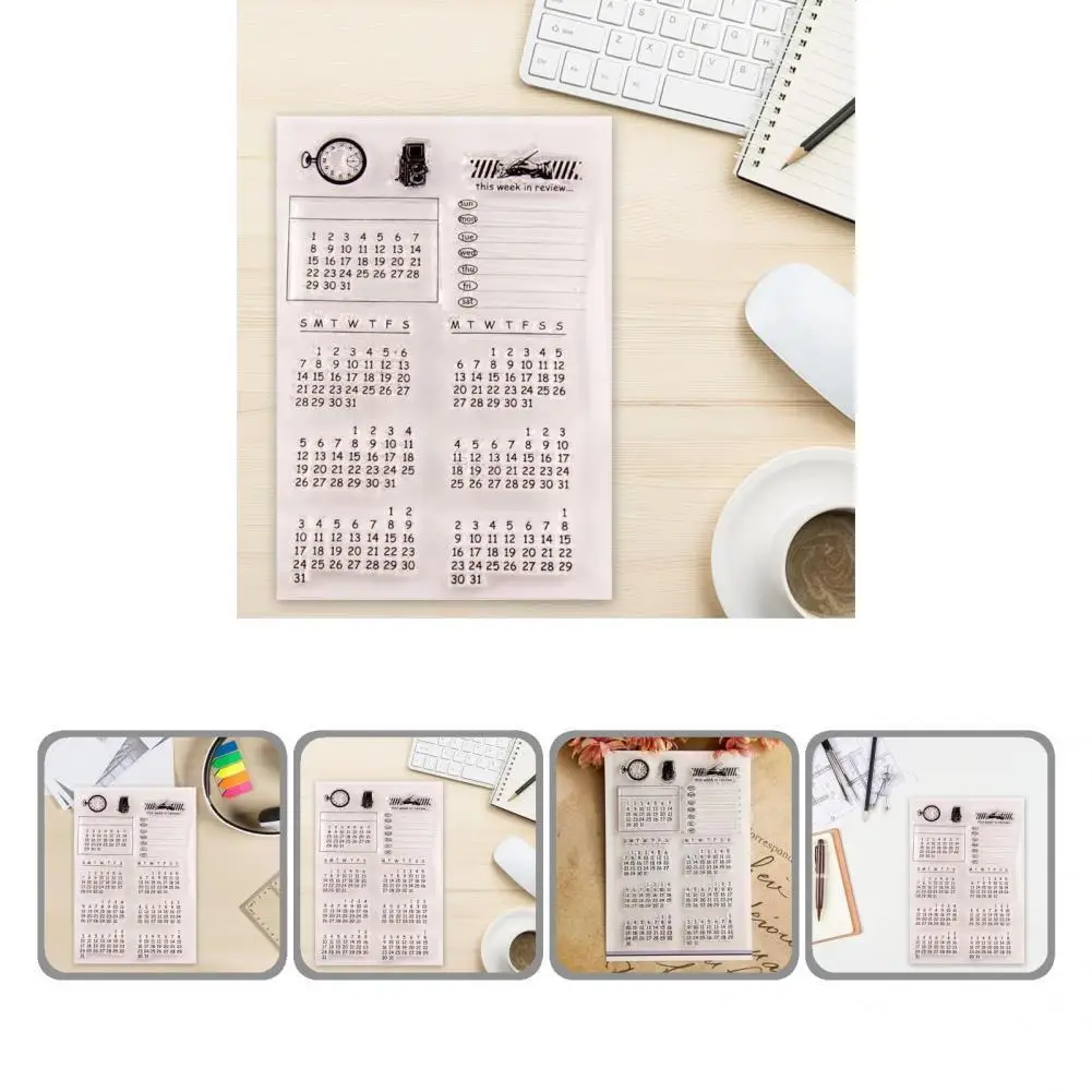 

Штамп для журналов, уникальный практичный долговечный календарь, износостойкий тонкий прозрачный штамп