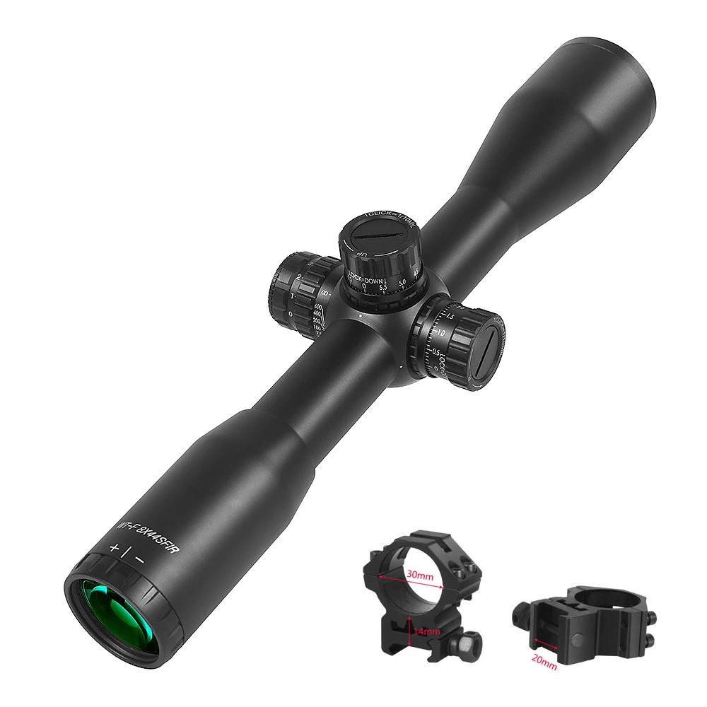 WESTHUNTER WT-F 8X44SFIR фиксированная мощность прицел боковой Параллакс стекло гравированное с подсветкой сетка противоударный страйкбол прицелы - Цвет: low 20mm rings