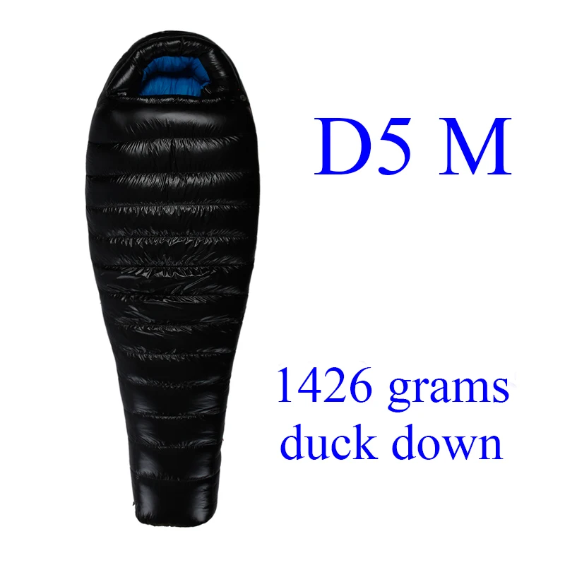 Aegismax D2/D3/D4/D5 открытый белый утиный пух Зимний Мумия спальный мешок UL серии - Цвет: D5 M Black