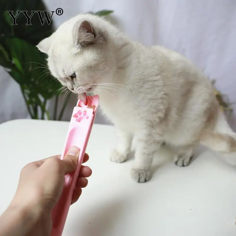 АБС-пластик розовая ложка для корма животных кормления кошек жидкая закуски