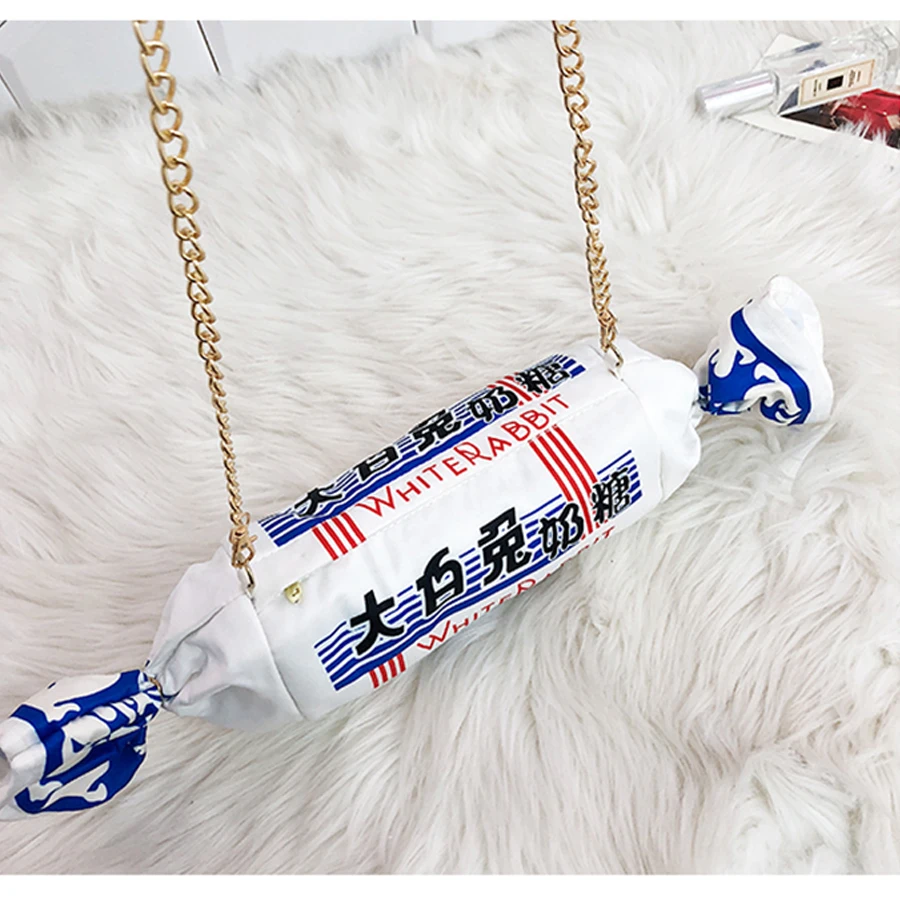 Веселая модная женская сумка через плечо с белым кроликом и цепочкой креативная
