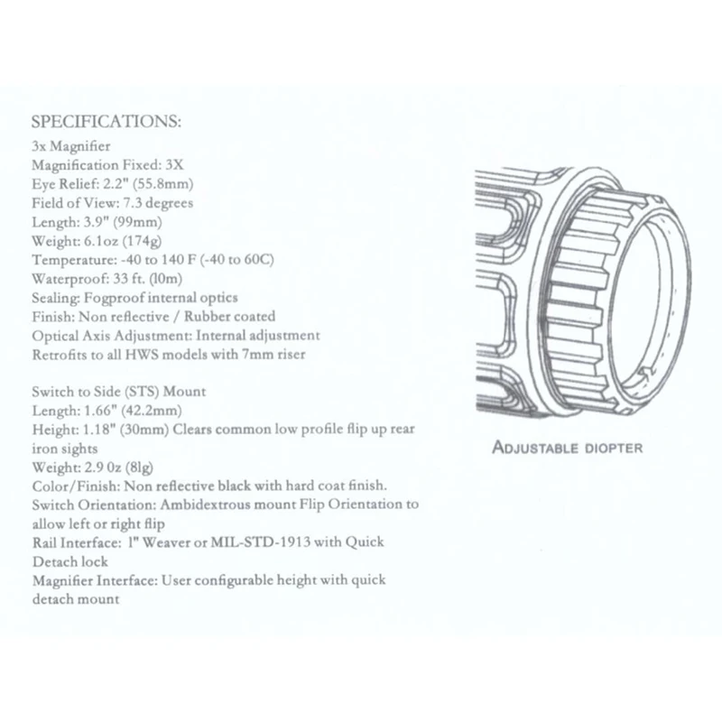 Тактический голографический прицел с красной точкой боковая Пикатинни базовое