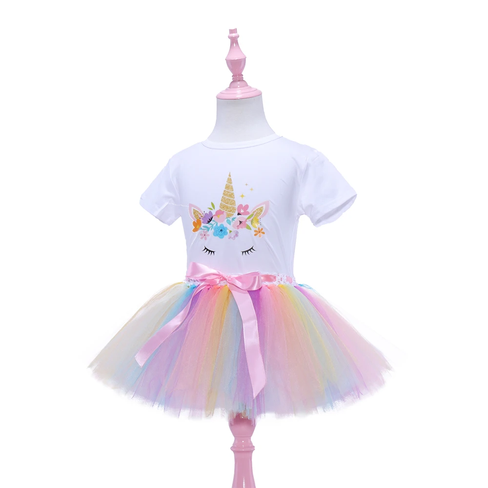 

New ArrivalsTulle Rainbow Girls Baby Mesh Skirt Girl Unicorn White Shirt Skirt Tutus Skirt Girl Kids Party Skirt For Teens Girl