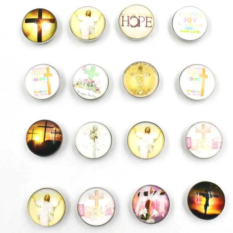 30 шт./лот смешанный счастливый Пасхальный крест стеклянный Оснастки Кнопка Шарм
