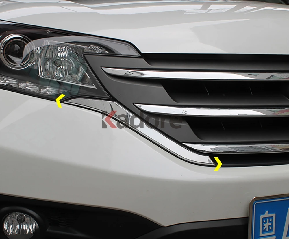 Для Honda CRV 2012 2013 ABS хромированные передние грили декоративное покрытие рамка Отделка Декоративные решетки полосы молдинги аксессуары