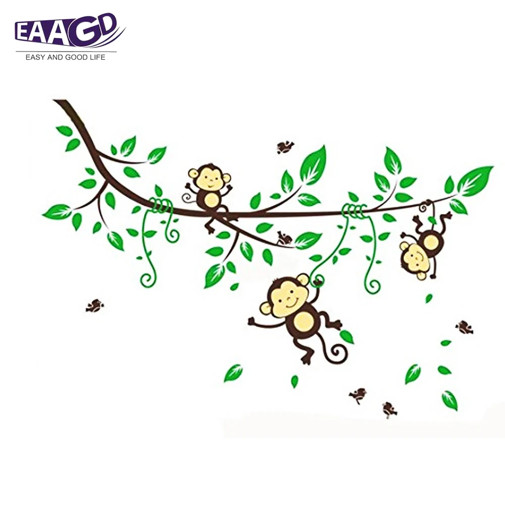 

Monkey Wall Stickers Bedroom Living Kids Rooms Decor DIY Sticker Decor Decorative Removable Wallpaper