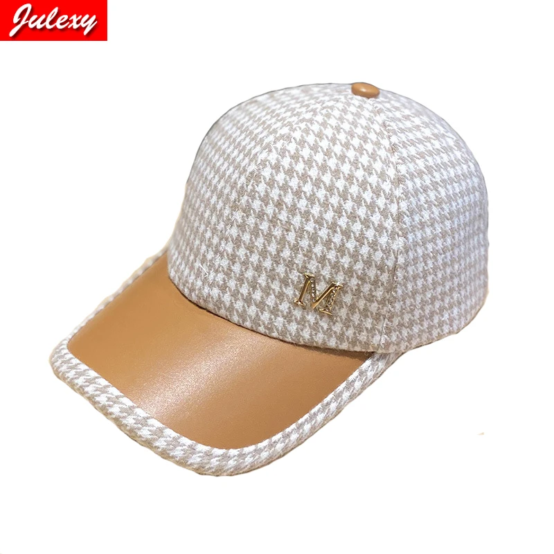 

2021New Women Cap Fashion Woolen Plaid Cap Outdoor Sun Hat Net Baseball Cap For Men Cap Male Panama Hat HIp Hop Cap s Snapback