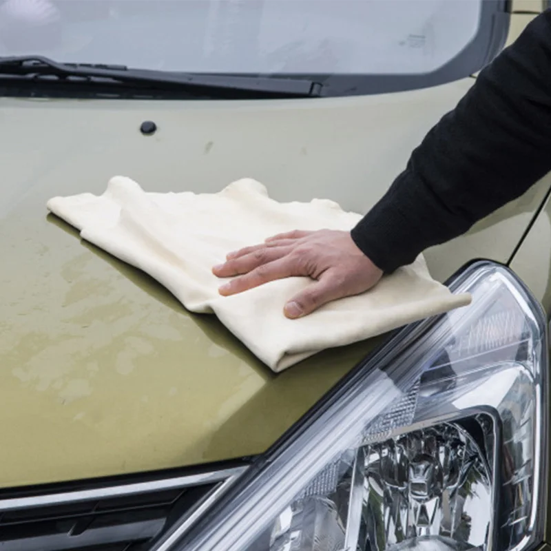 Популярное замшевое полотенце для чистки автомобиля кожаная мочалка из замши