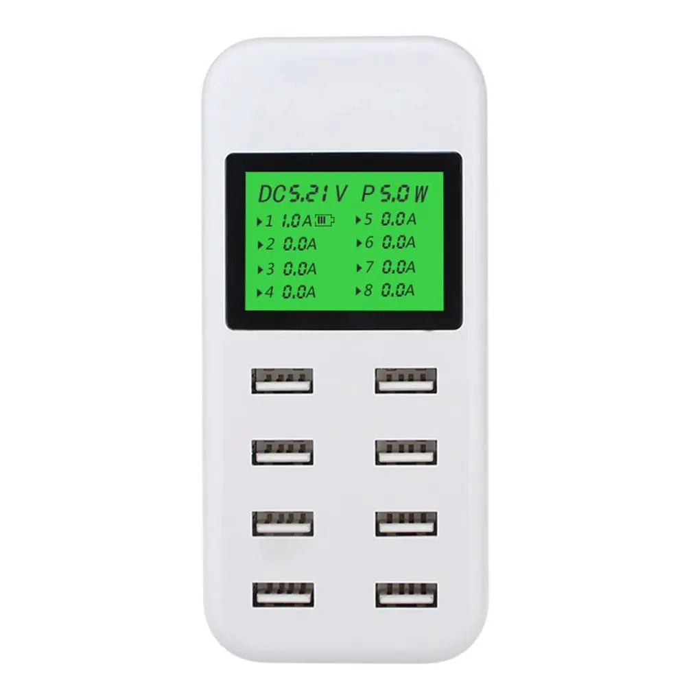 

LCD Multi-Function Charger USB Charger for Iphone Huawei Xiaomi Samsung 8-Port Usb Hub Charger Charging Station Phone Charger