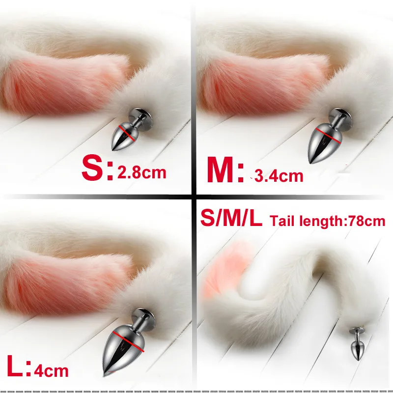 78cm Super Long Fox Tail Anal Plug Metal Fake Furry Butt BDSM Flirt Anus Cosplay Role Adult Games Sex Toys For Women | Красота и