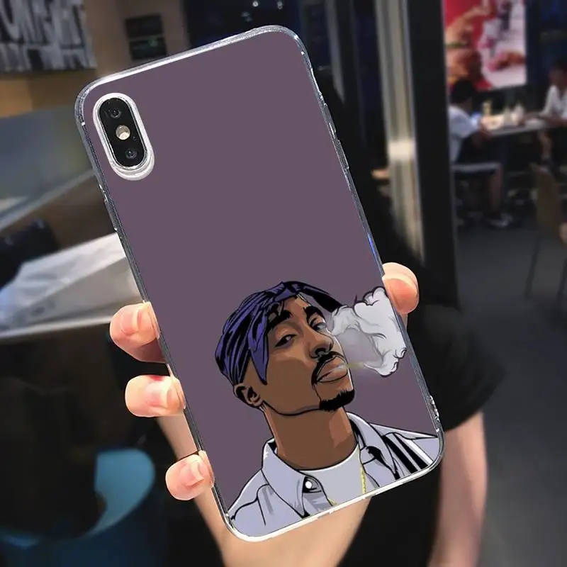 

American 2pac Tupac rapper Phone Case Transparent soft For iphone 5 5s 5c se 6 6s 7 8 11 12 plus mini x xs xr pro max