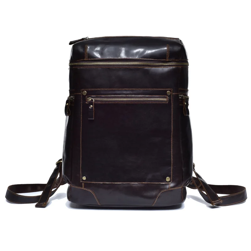 Новый бренд 100% натуральная кожа мужские рюкзаки Ретро стиль настоящая