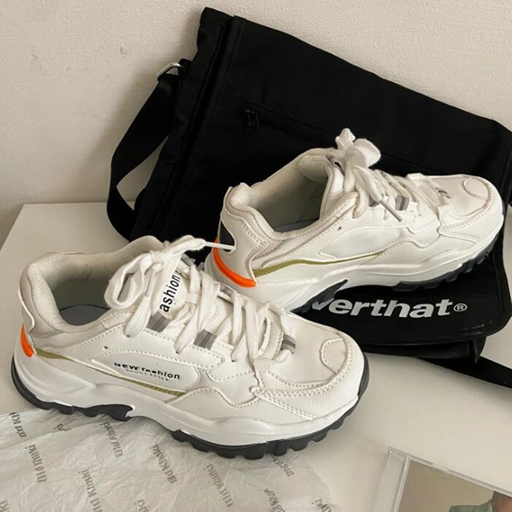 

Women's Shoes New Trend Female Vulcanized Shoes Platform Daddy Shoes Comfortable Casual Women Sneakers White Shoes