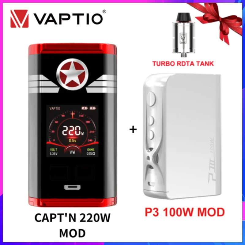 Оригинальный Vaptio Capt'n 220 Вт бокс вейп мод 18650 батарея электронная сигарета 1 3 &quotTFT