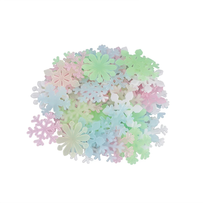 50 шт. красочные светящиеся настенные стикеры снежинки Рождественский день деко