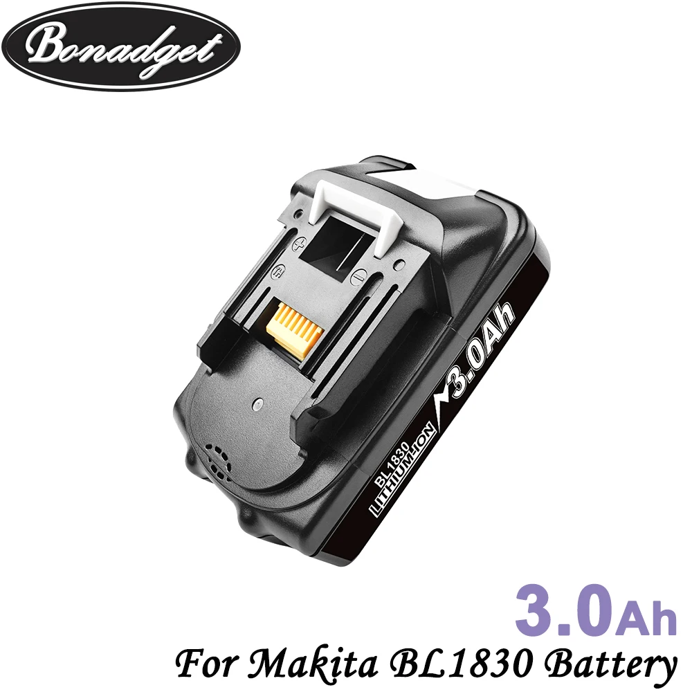 Перезаряжаемая литиевая батарея Bonadget для электроинструментов Makita BL1830 BL1815 BL1860