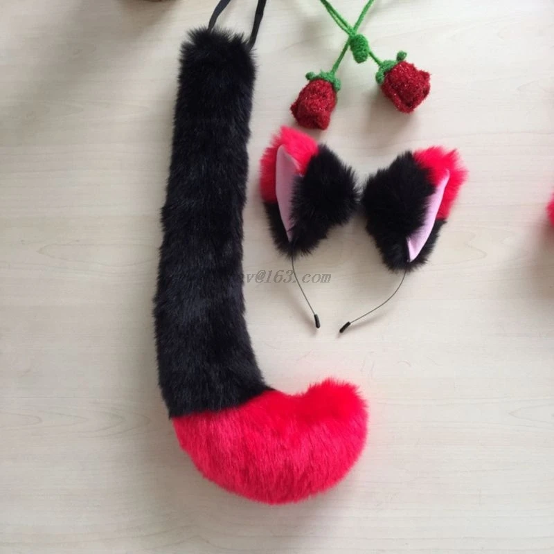 Бандана для волос с кошачьими и волчьими ушками аксессуар в японском стиле