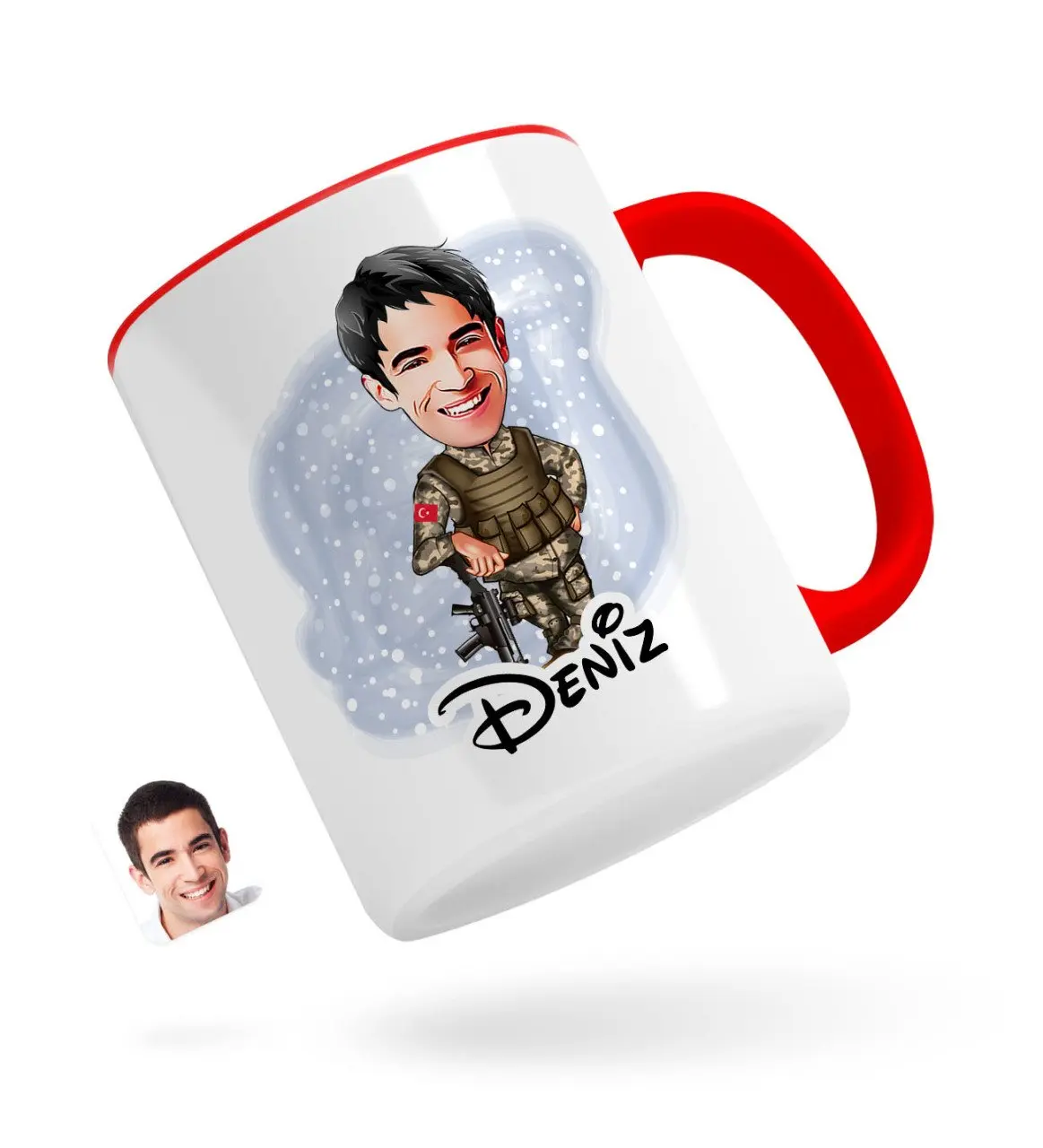 

Персонализированные солдат карикатура Красного кружка Bardak-2