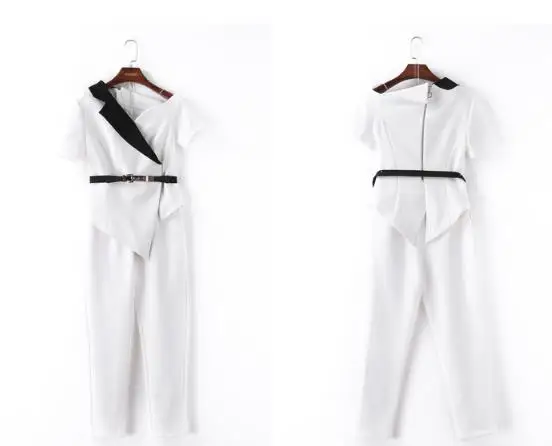 

White Blazer And Pants Set For Women Ensemble Costume Femme 2 Pieces Pantalon Design Office Lady Irregular Business Suit Ladies
