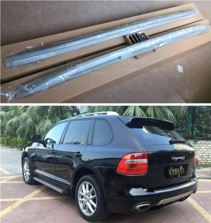 

Aluminum Alloy Screw Installation Top Roof Rack Rail Luggage For Porsche Cayenne / VW Touareg 2003-2010 (Silver Black)