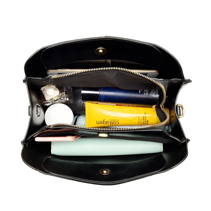 Сумка NEWPOSS женская из вощеной кожи роскошный саквояж с кармашком для кошелька