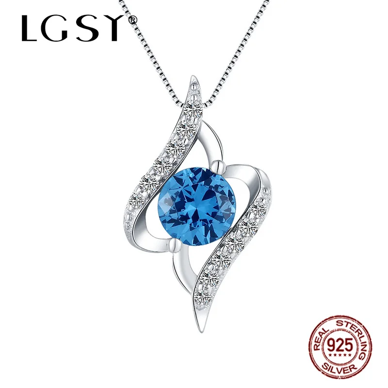 LGSY Изящные ювелирные изделия подвеска с синими кристаллами подвески из