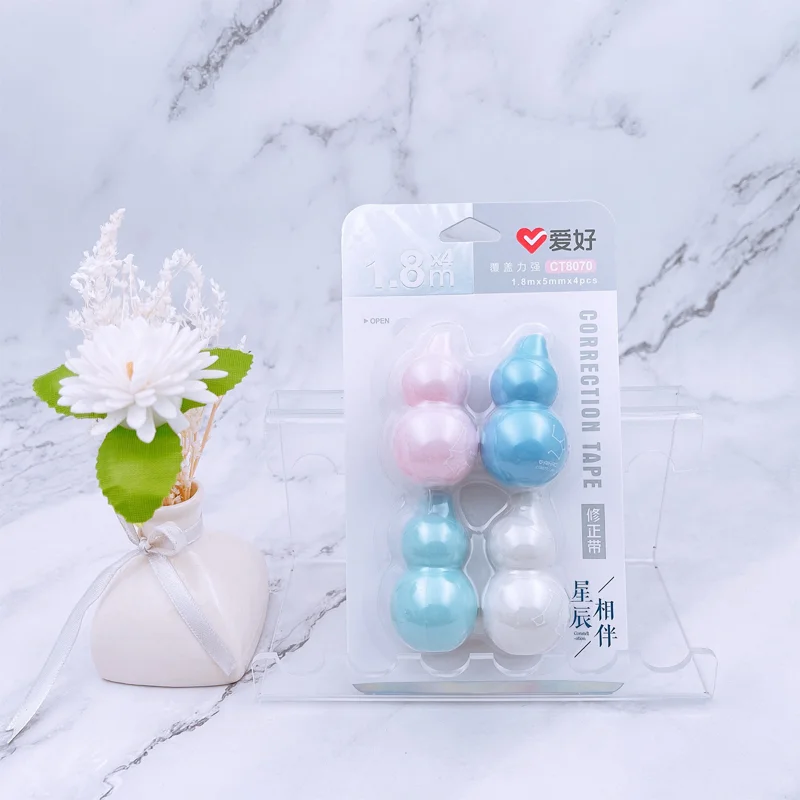 

4Pcs/Set AIHAO CT8070 Correction Tape Kawaii Gourd Corrector Promotional Gift Stationery Student School Office Supply