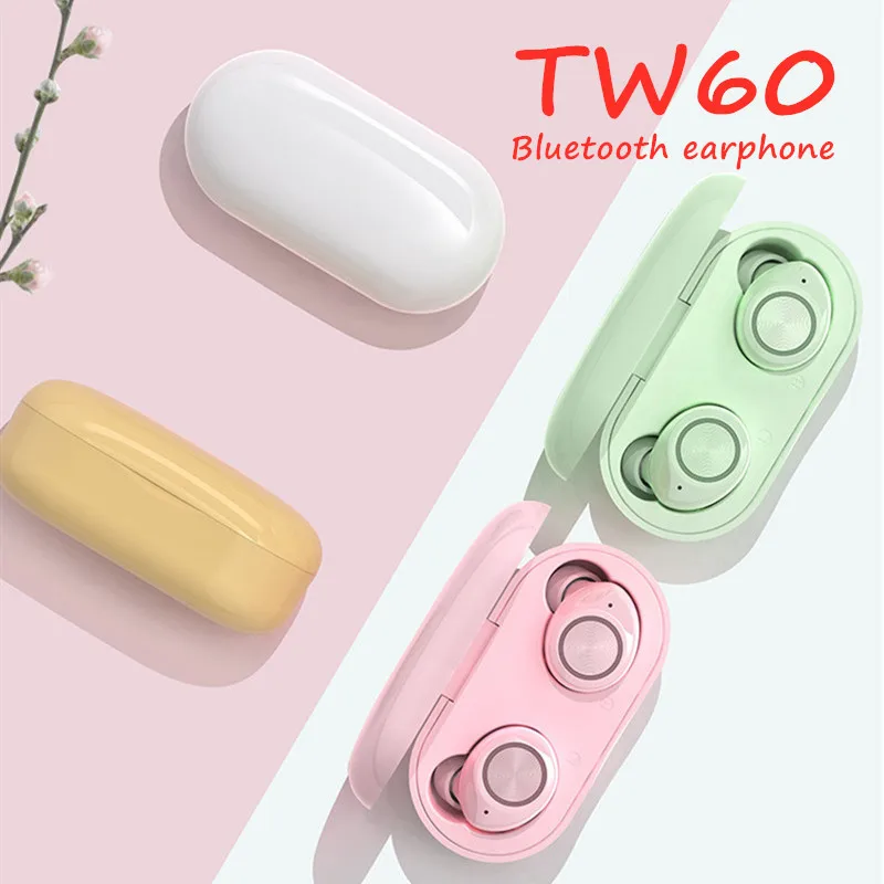 TWS TW60 розовые Симпатичные Светящиеся наушники Bluetooth 5 0 бинауральные Беспроводные