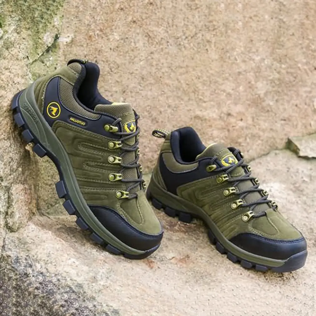 TH61252-37 Outdoor Lace-up Hiking Boots Sport Men's Shoes For Camping Climbing Mountain Anti-slip Breathable Shoes