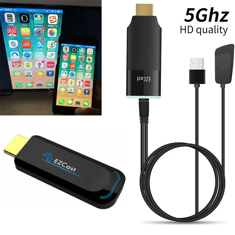 EZCAST 1 2 5G HDMI HD tv Dongle HD беспроводной WiFi Miracast Airplay DLNA tv Stick дисплей видео адаптер для iPhone 11 X iOS Android