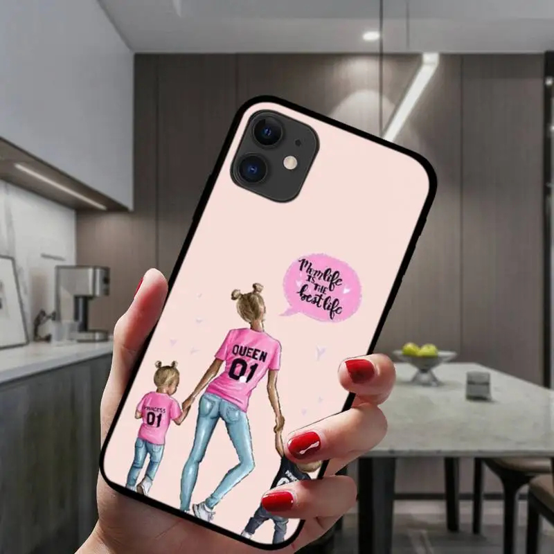 

ZFGHSHYQ Mom Super Baby Queen Phone Case For IPhone 6 6s 7 8 Plus X Xs Xr Xsmax 11 12 Pro Promax 12mini
