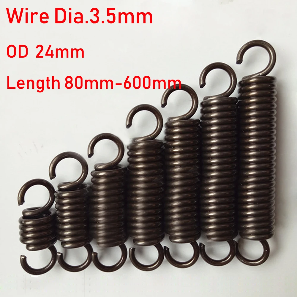 

1pcs Wire Diameter 3.5mm Tension Extension Spring Expansion Springs Length 80/100/120/150/160/180/200/220-600mm Out Diaeter 24mm